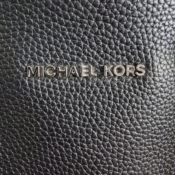 Michael Kors Mercer Large Colorblock Belted Satchel in Black White & Gray - Picture 2 of 15